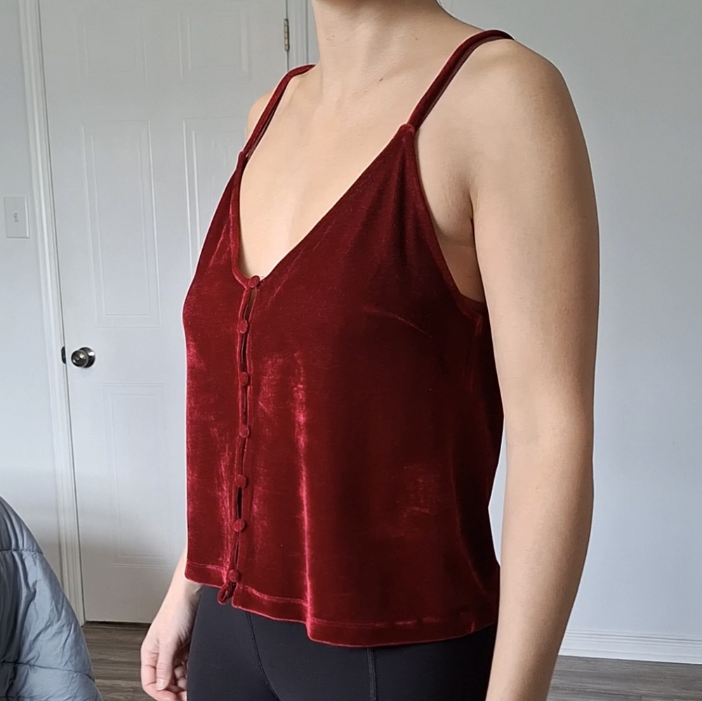Red Velvet Camisole Top